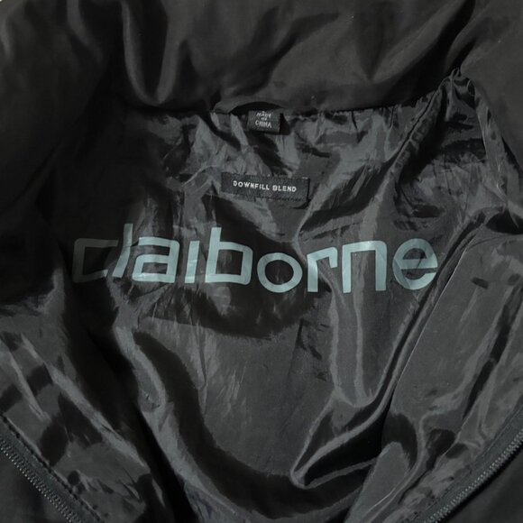 Claiborne Mens Black Puffer Down Quilted Jacket Winter Wear Size L - Picture 8 of 14